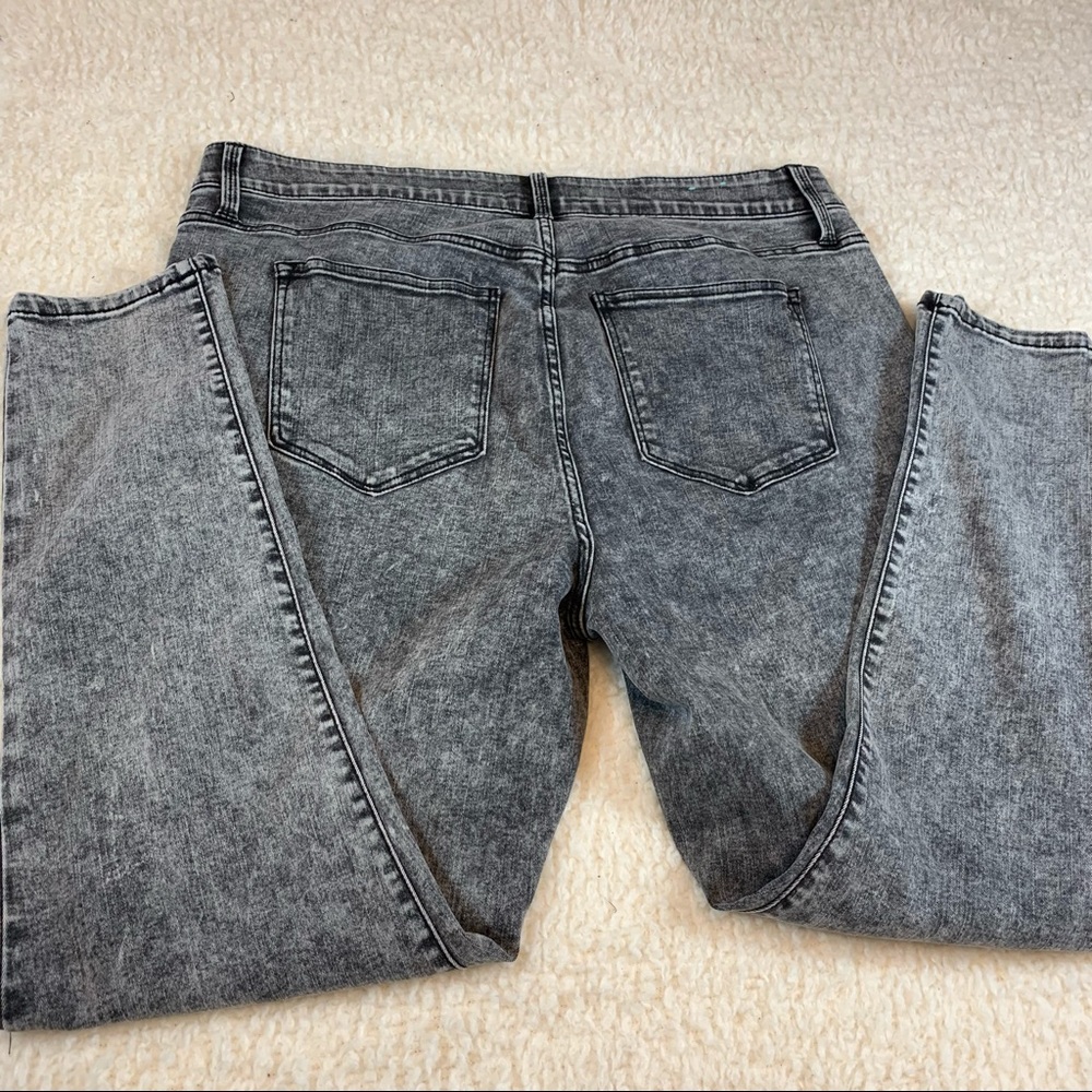 Lularoe comfort waist acid wash black pull on jegging size 38